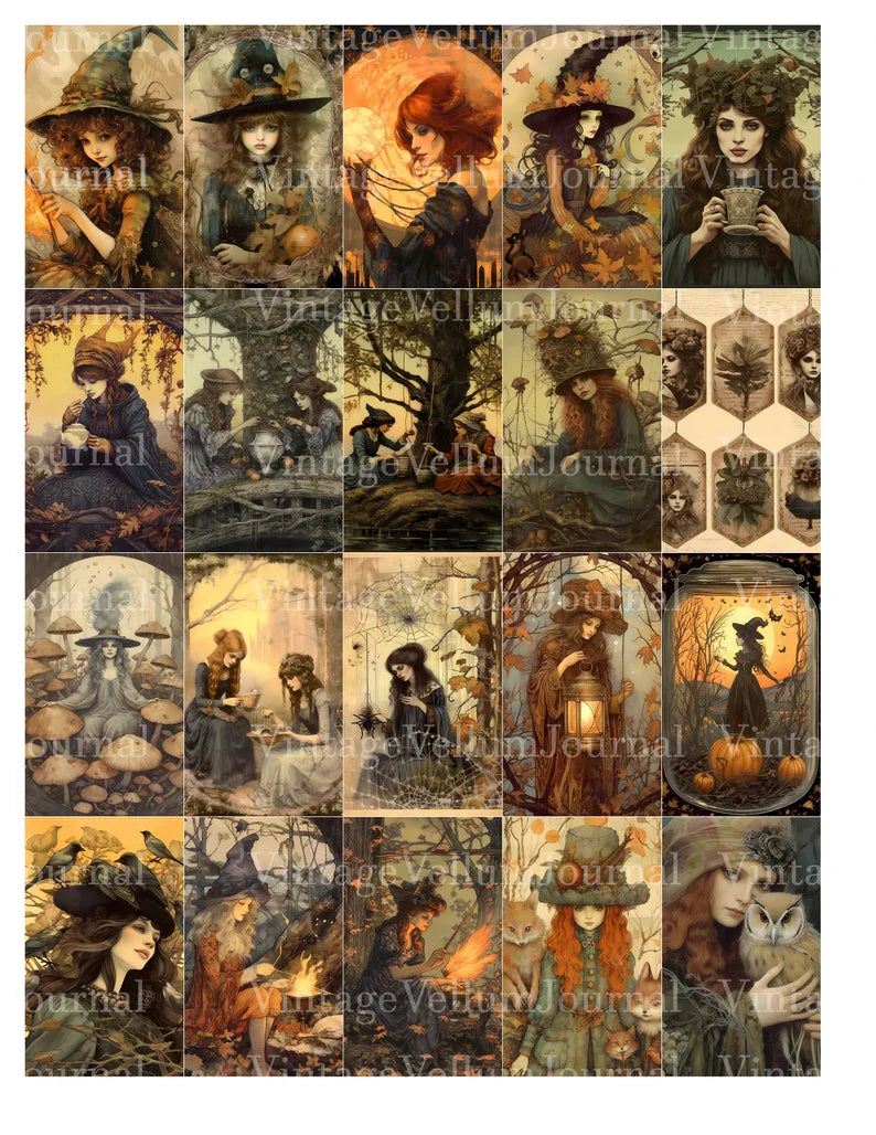 Woodland Witches Junk Journal Pages - CraftNest - Digital Crafting and Art