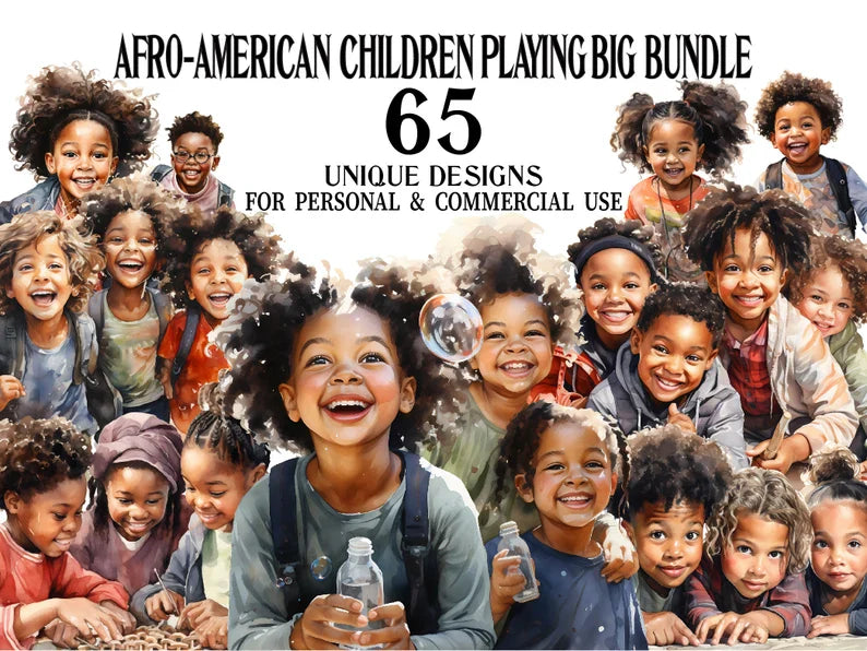 Afro-American Children Playing Clipart - CraftNest