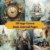 Sage Green Junk Journal Pages