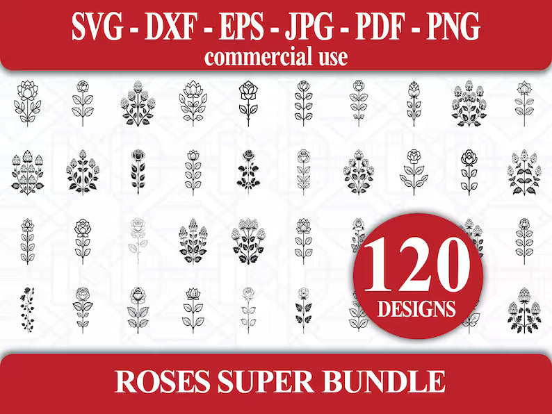 Roses SVG Bundle - CraftNest - Digital Crafting and Art