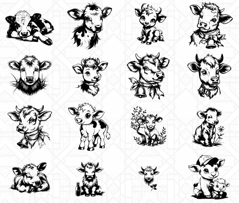Cute Cows SVG Bundle - CraftNest - Digital Crafting and Art