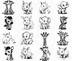 Cute Safari Animals SVG Bundle - CraftNest - Digital Crafting and Art