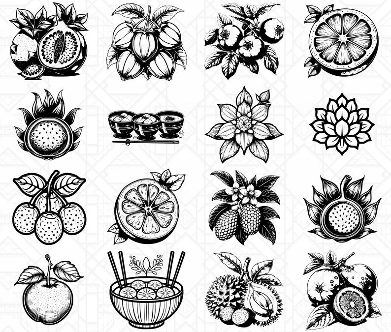 Asian Fruits SVG Bundle - CraftNest - Digital Crafting and Art