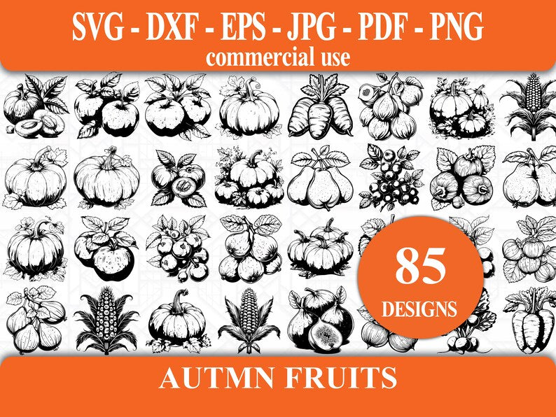 Autumn Fruits SVG Bundle - CraftNest - Digital Crafting and Art