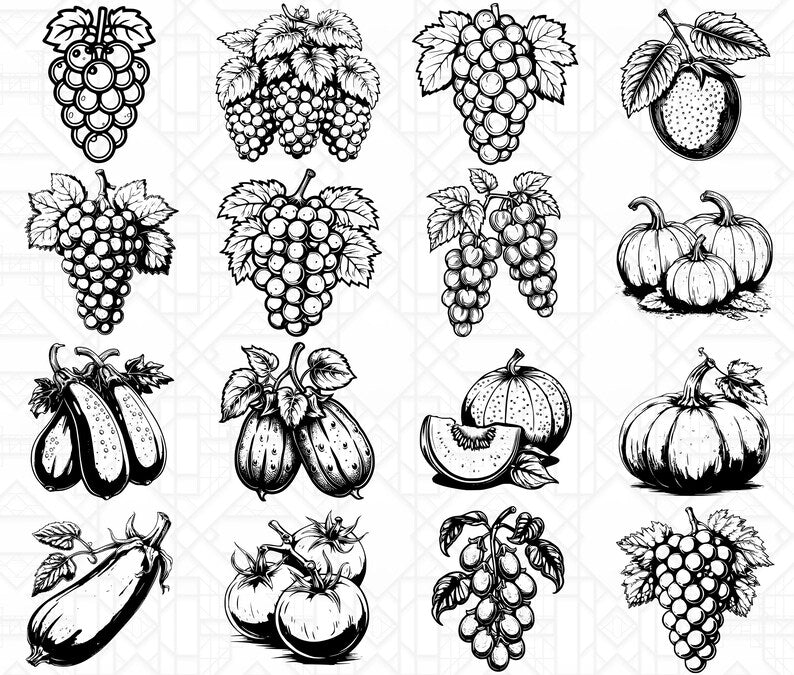 Vine Fruits SVG Bundle - CraftNest - Digital Crafting and Art