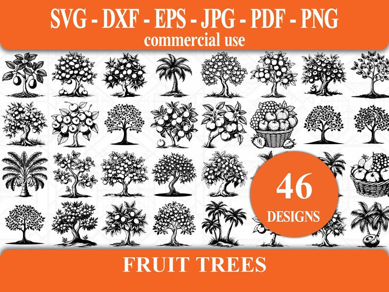 Fruit Trees SVG Bundle - CraftNest - Digital Crafting and Art