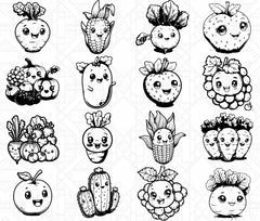 Kawaii Fruits SVG Bundle - CraftNest - Digital Crafting and Art