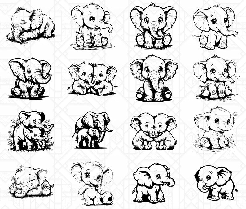 Baby Elephants SVG Bundle - CraftNest - Digital Crafting and Art