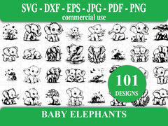 Baby Elephants SVG Bundle - CraftNest - Digital Crafting and Art
