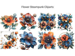Steampunk Flowers Clipart - CraftNest - Digital Crafting and Art