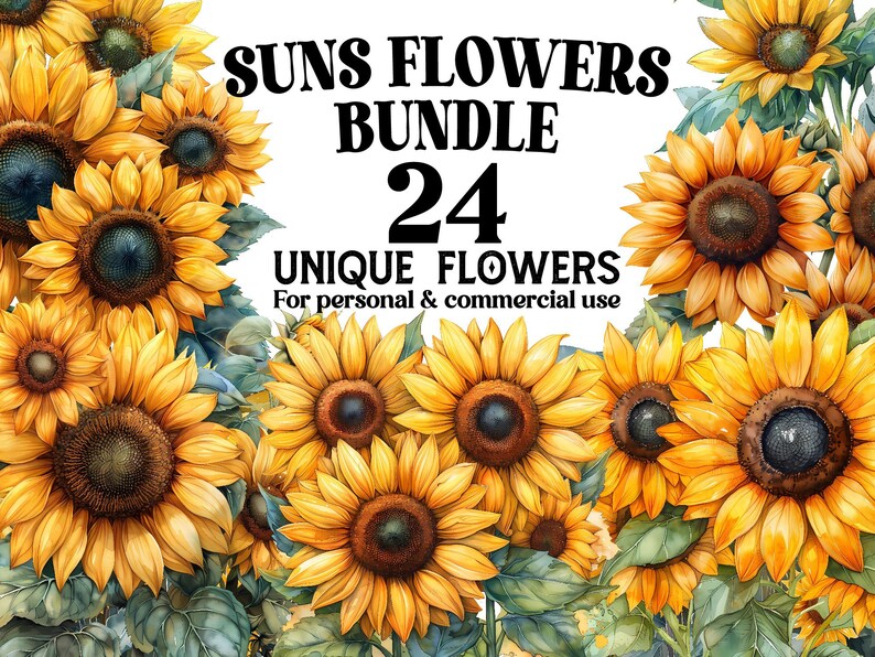 Sunflowers Flowers Clipart - CraftNest - Digital Crafting and Art