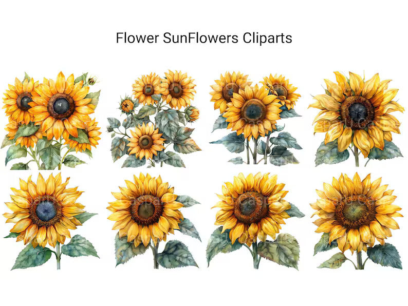 Sunflowers Flowers Clipart - CraftNest - Digital Crafting and Art
