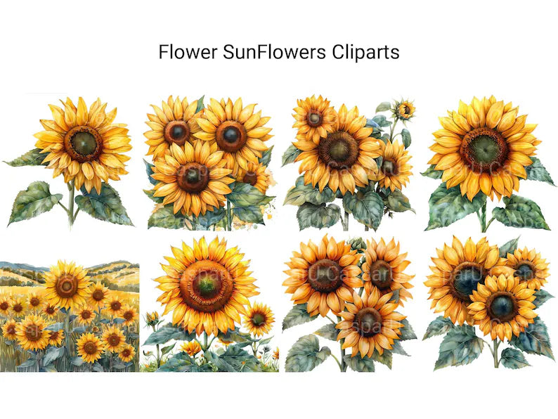 Sunflowers Flowers Clipart - CraftNest - Digital Crafting and Art