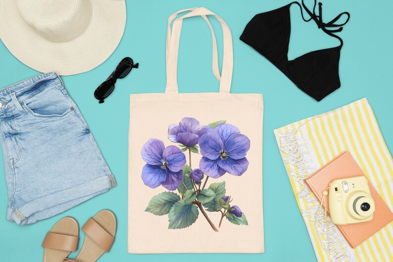 Violets Flowers Clipart - CraftNest - Digital Crafting and Art