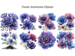 Anemones Flowers Clipart - CraftNest - Digital Crafting and Art