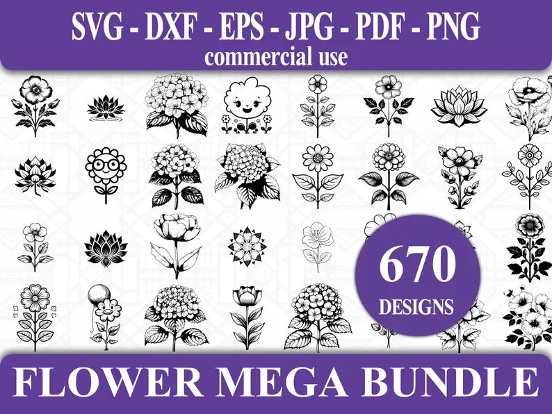 Flower SVG Bundle - CraftNest - Digital Crafting and Art