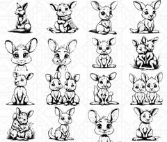 Baby Kangaroos SVG Bundle - CraftNest - Digital Crafting and Art