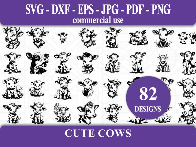Cute Cows SVG Bundle - CraftNest - Digital Crafting and Art