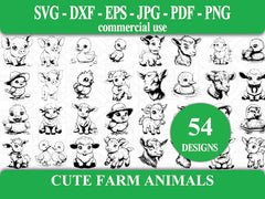 Cute Farm Animals SVG Bundle - CraftNest - Digital Crafting and Art