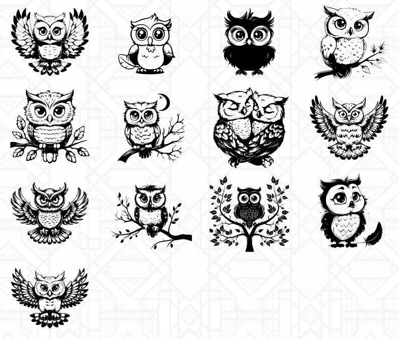 Cute Owls SVG Bundle - CraftNest - Digital Crafting and Art