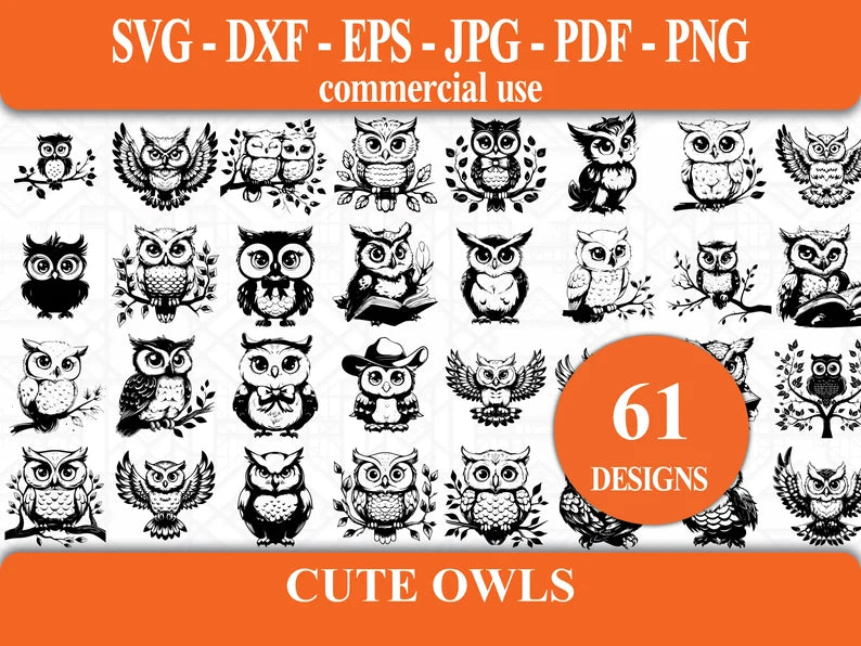 Cute Owls SVG Bundle - CraftNest - Digital Crafting and Art