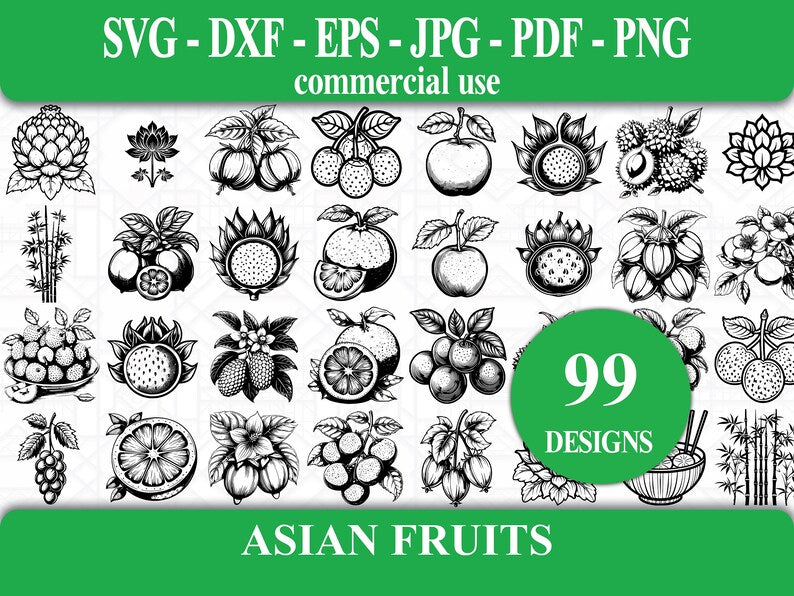 Asian Fruits SVG Bundle - CraftNest - Digital Crafting and Art