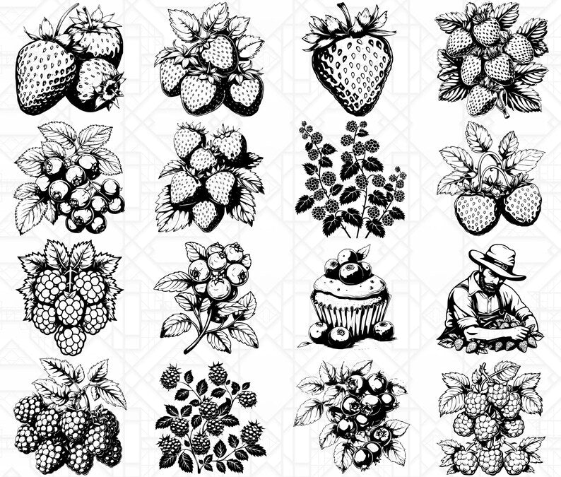 Berry Fruits SVG Bundle - CraftNest - Digital Crafting and Art