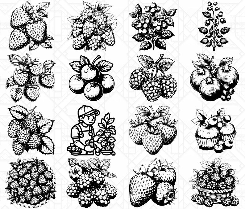 Berry Fruits SVG Bundle - CraftNest - Digital Crafting and Art