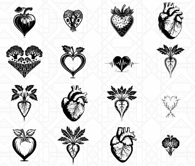 Heart-Shaped Fruits SVG Bundle - CraftNest - Digital Crafting and Art