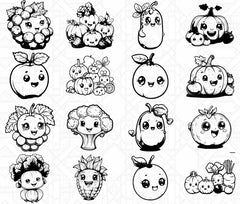 Kawaii Fruits SVG Bundle - CraftNest - Digital Crafting and Art