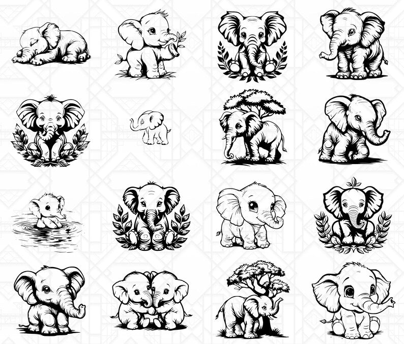Baby Elephants SVG Bundle - CraftNest - Digital Crafting and Art