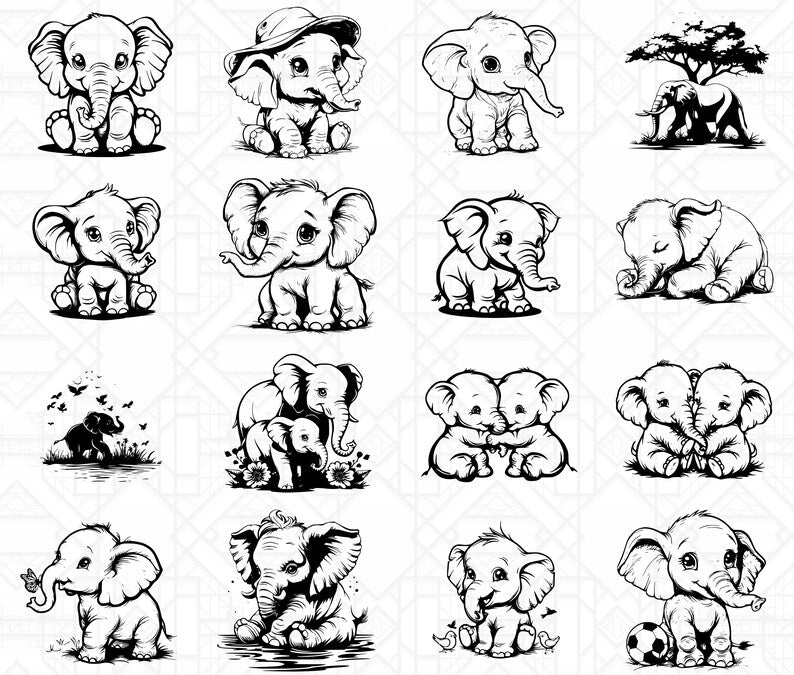 Baby Elephants SVG Bundle - CraftNest - Digital Crafting and Art