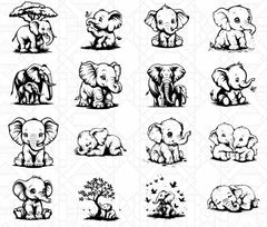 Baby Elephants SVG Bundle - CraftNest - Digital Crafting and Art