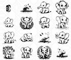 Baby Elephants SVG Bundle - CraftNest - Digital Crafting and Art