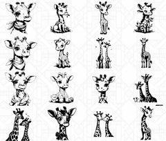 Baby Giraffes SVG Bundle - CraftNest - Digital Crafting and Art