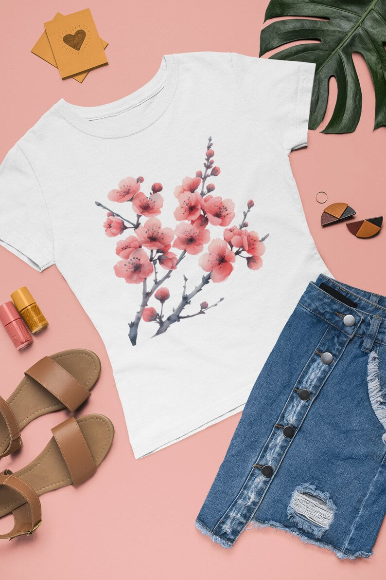 Cherry Flowers Clipart - CraftNest - Digital Crafting and Art