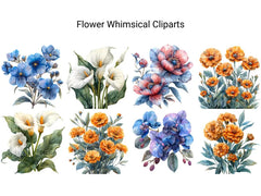 Whimsical Flowers Clipart - CraftNest - Digital Crafting and Art