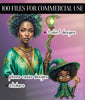 Afro Witch Clipart Bundle