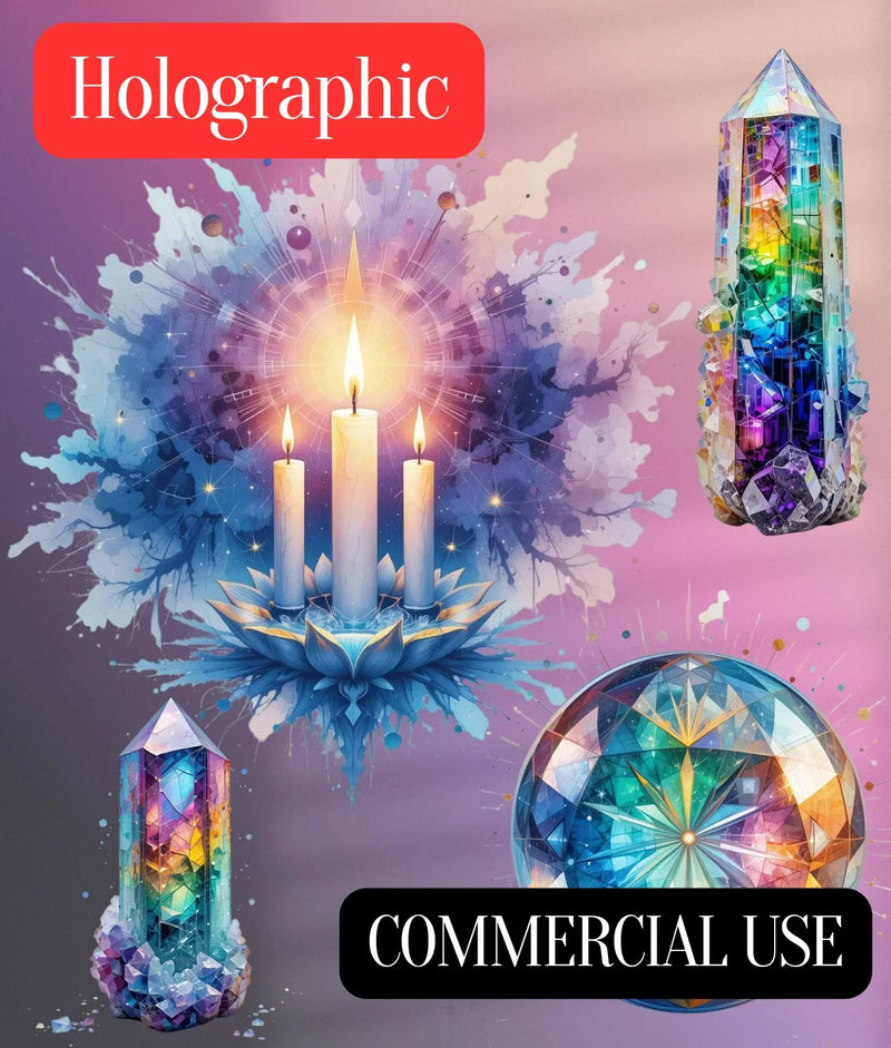Wiccan Holographic Clipart Bundle - CraftNest - Digital Crafting and Art