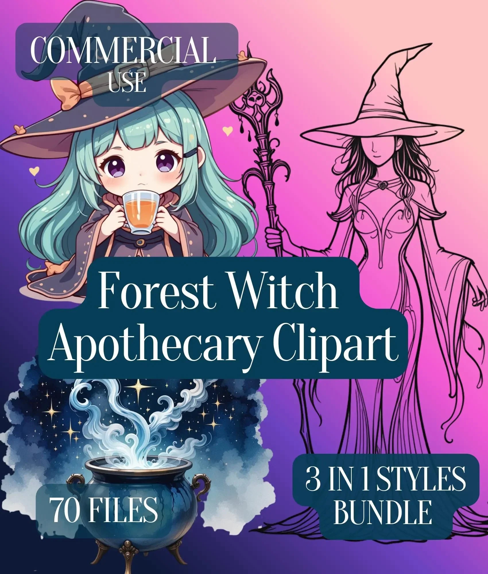 Forest Witch Apothecary Clipart Bundle - CraftNest - Digital Crafting and Art