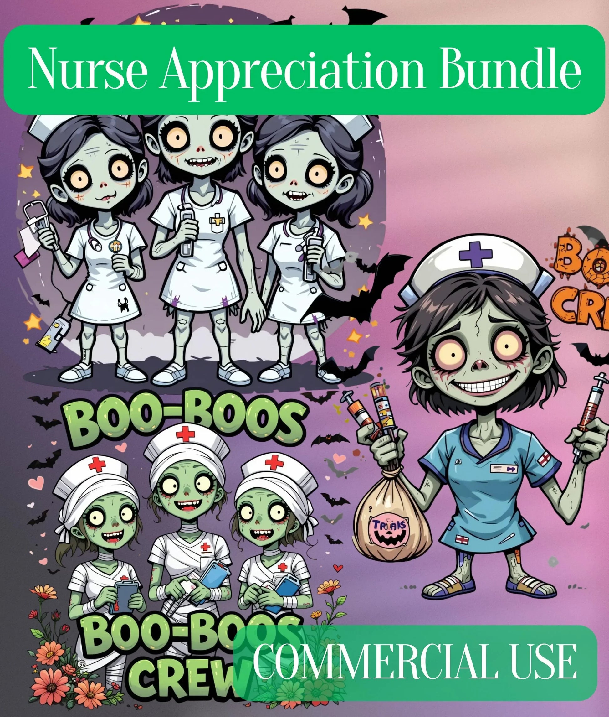 Zombie Nurse Clipart Bundle - CraftNest - Digital Crafting and Art