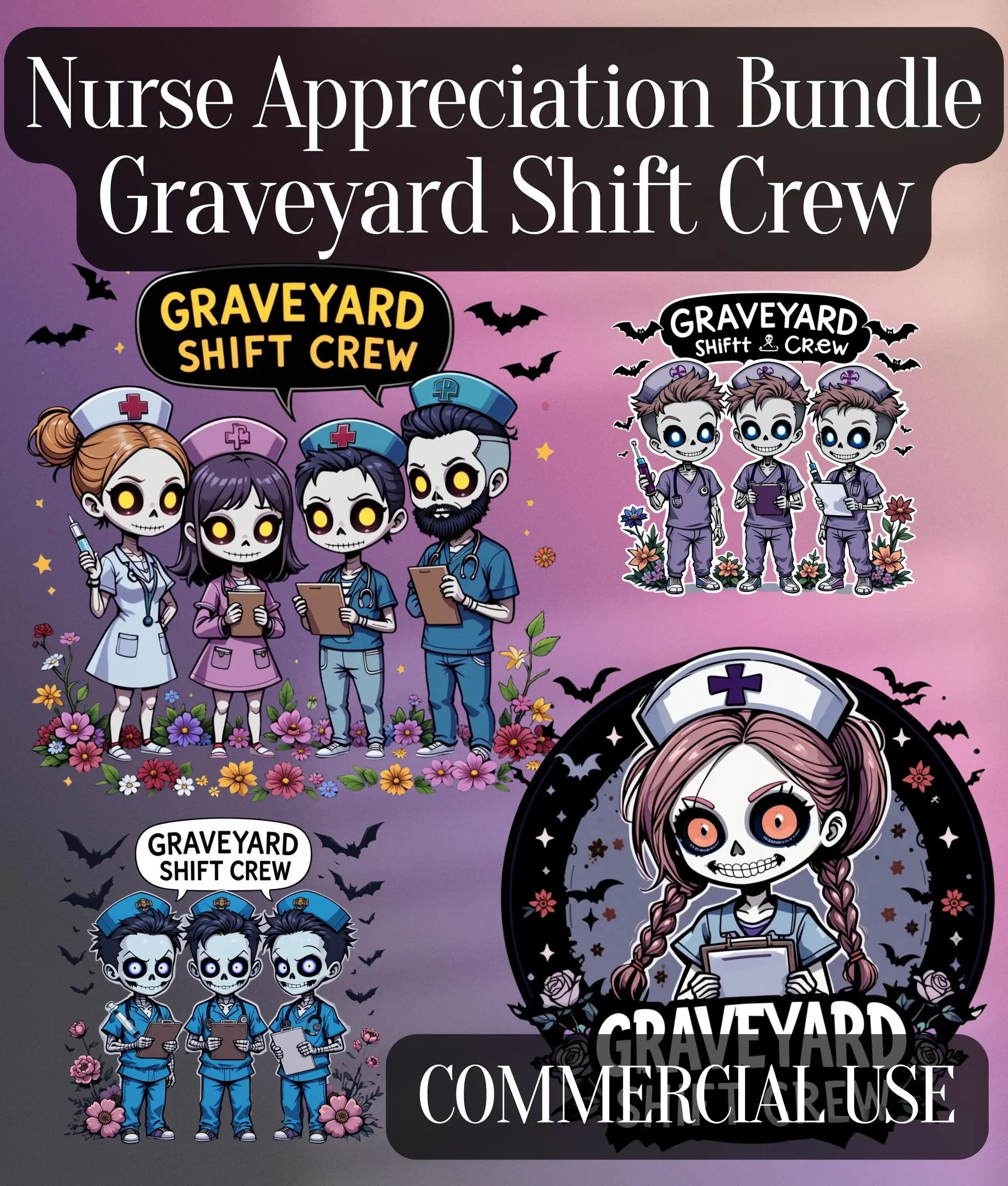 Skeleton Nurse Clipart Bundle - CraftNest - Digital Crafting and Art
