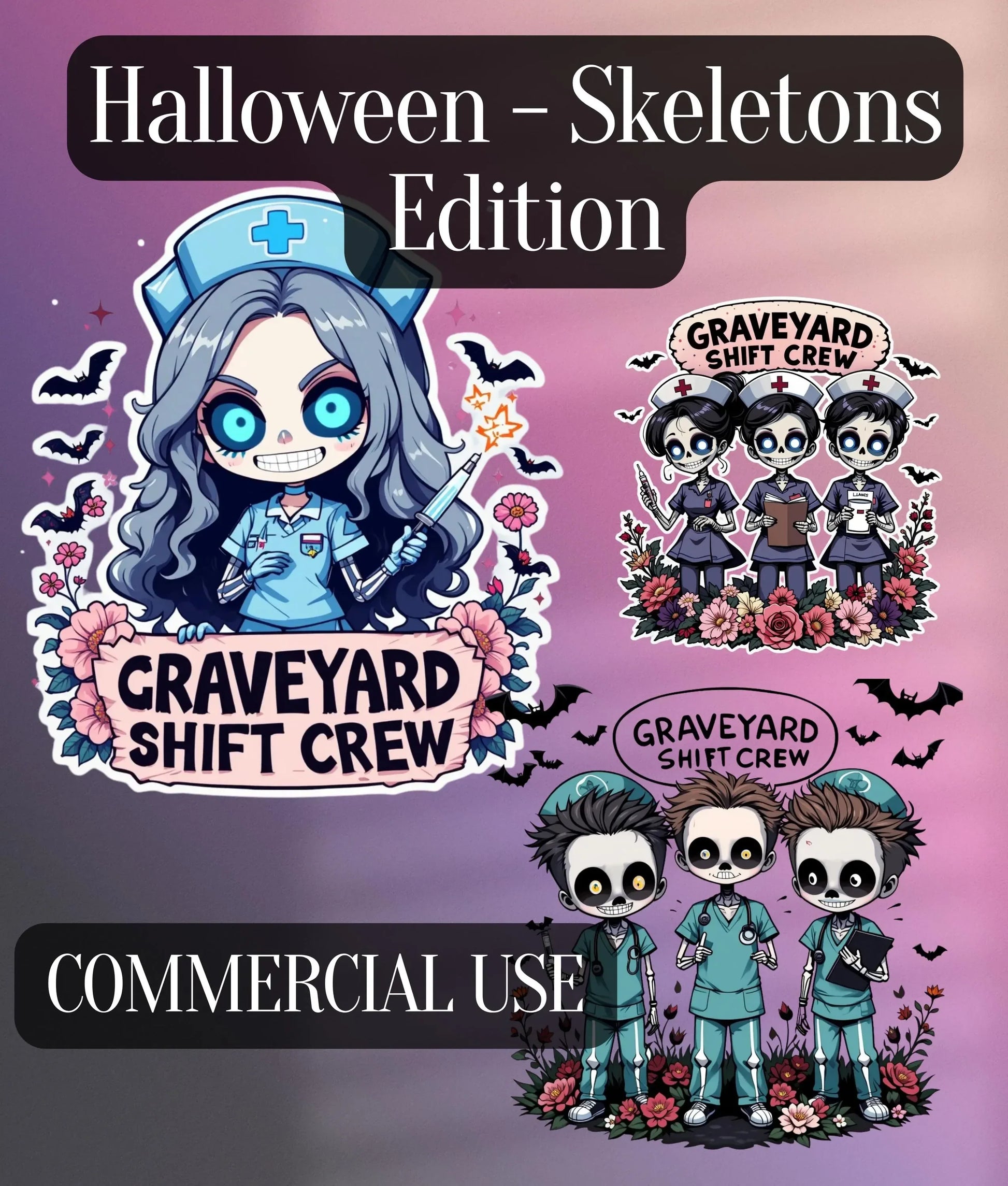Skeleton Nurse Clipart Bundle - CraftNest - Digital Crafting and Art