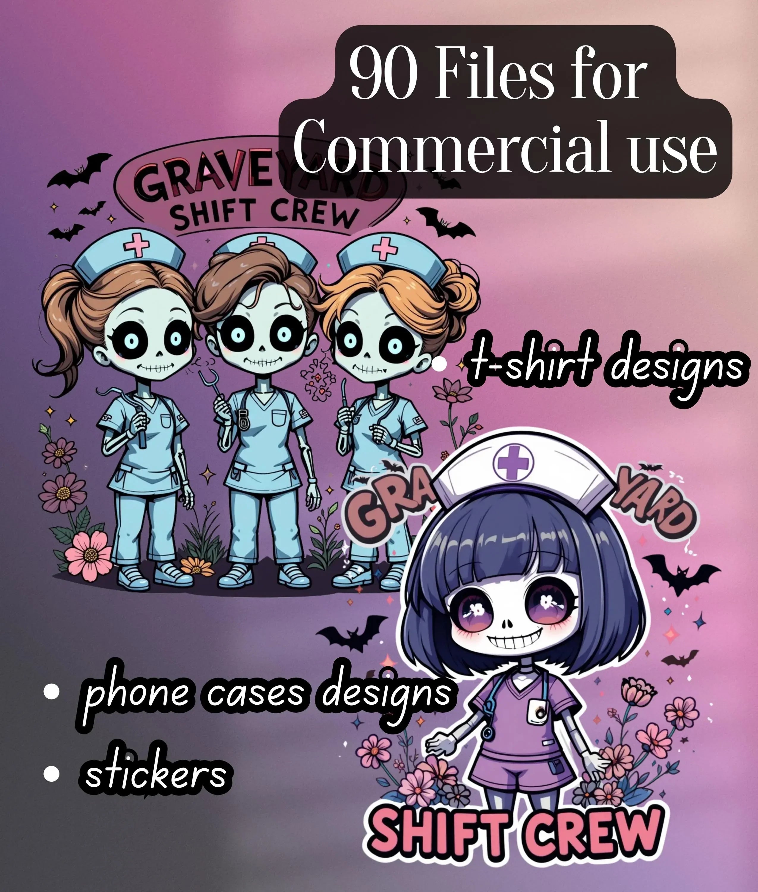 Skeleton Nurse Clipart Bundle - CraftNest - Digital Crafting and Art