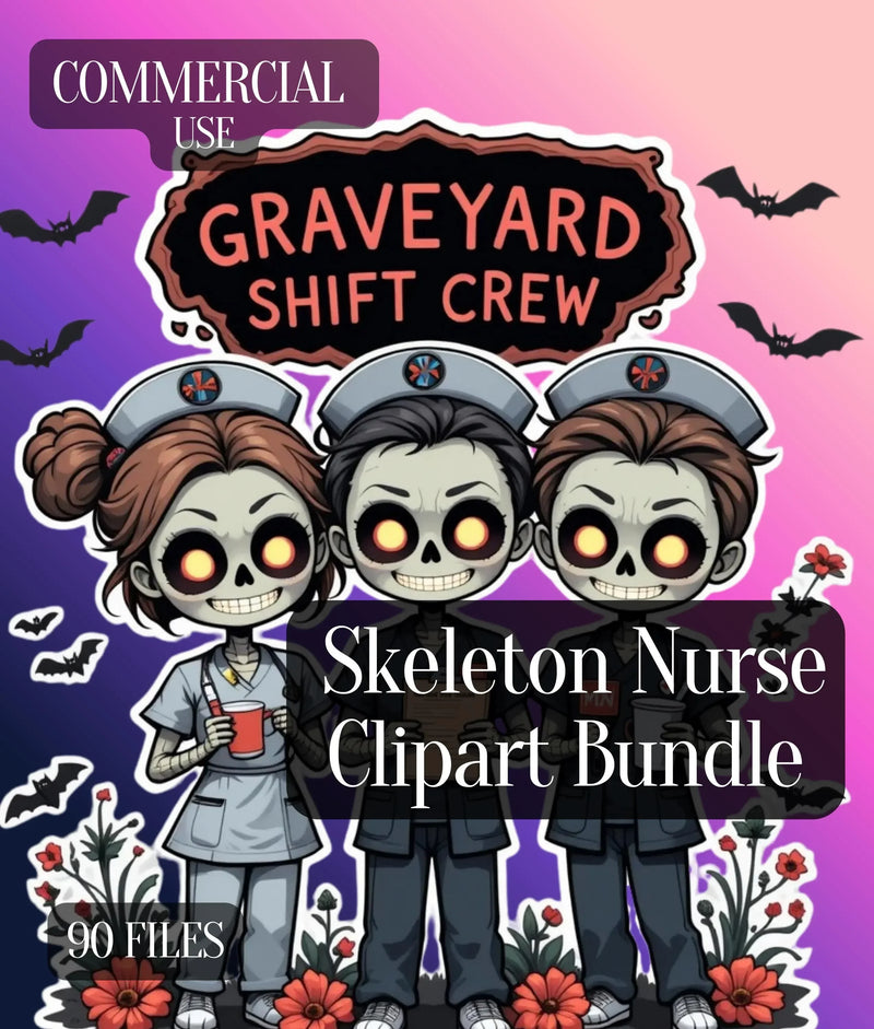 Skeleton Nurse Clipart Bundle - CraftNest - Digital Crafting and Art
