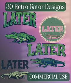Retro Alligator SVG Bundle - CraftNest - Digital Crafting and Art