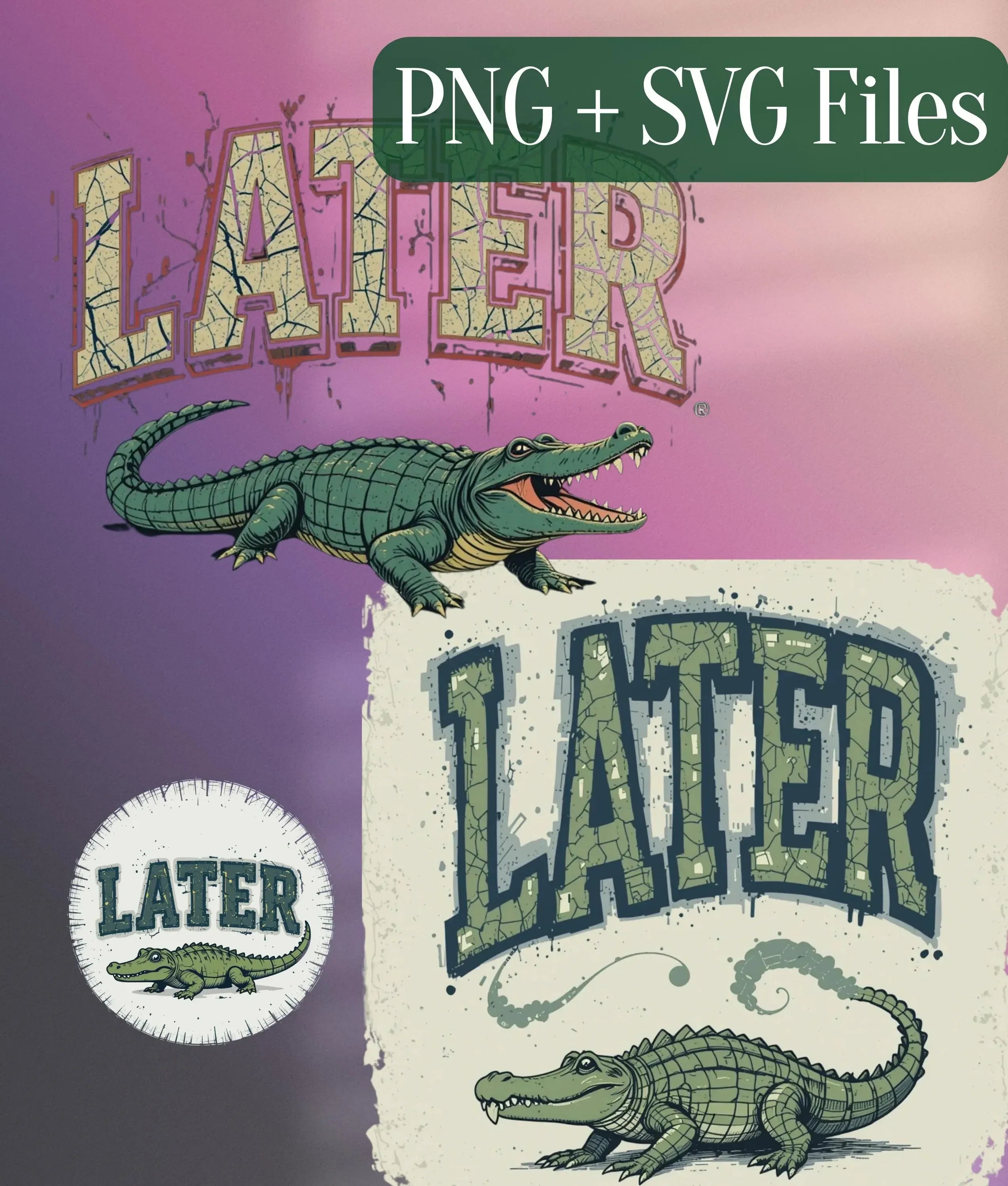 Retro Alligator SVG Bundle - CraftNest - Digital Crafting and Art