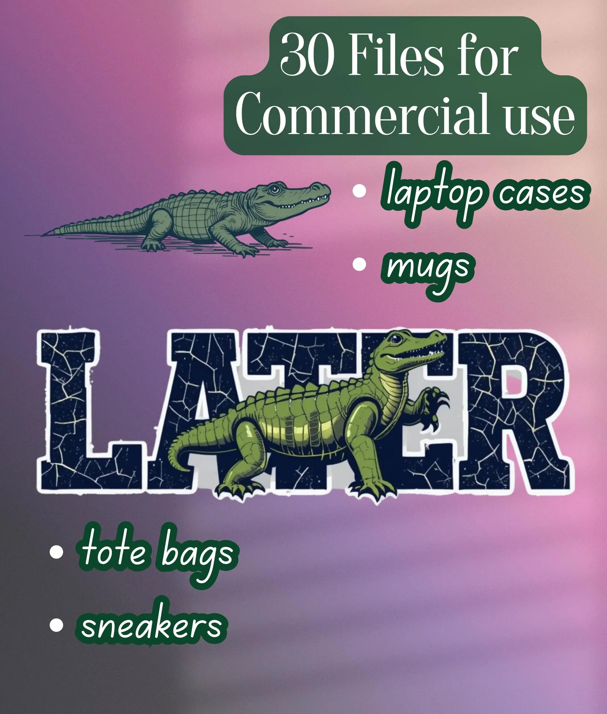 Retro Alligator SVG Bundle - CraftNest - Digital Crafting and Art