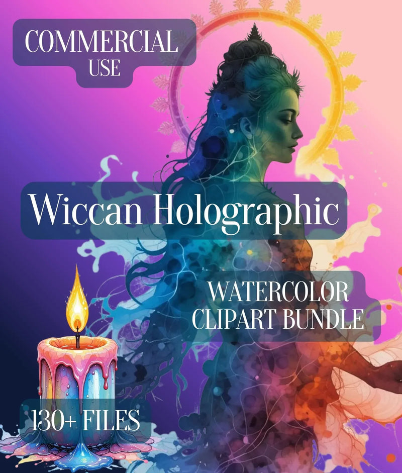 Wiccan Holographic Clipart Bundle - CraftNest - Digital Crafting and Art