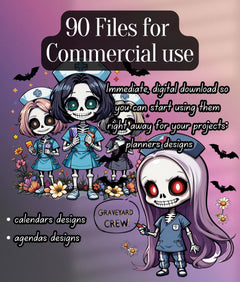 Skeleton Nurse Clipart Bundle - CraftNest - Digital Crafting and Art